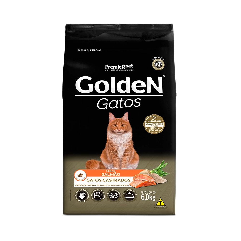 Golden Gatos Salmao Castrados 6kg