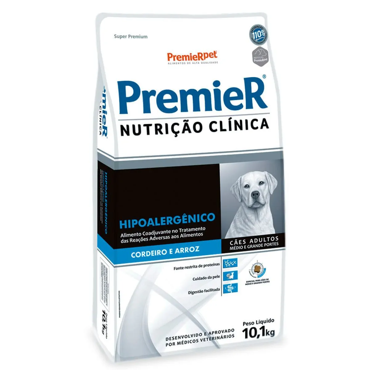 Ração Premier Nutrição Clínica Hipoalergênico Cães Médio e Grande Porte Cordeiro e Arroz