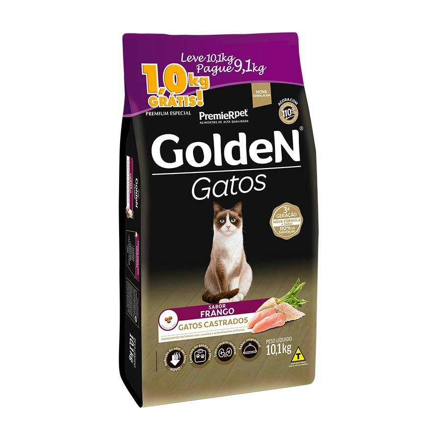 Golden Gatos Castr Frango Pg9l10.1kg Fl