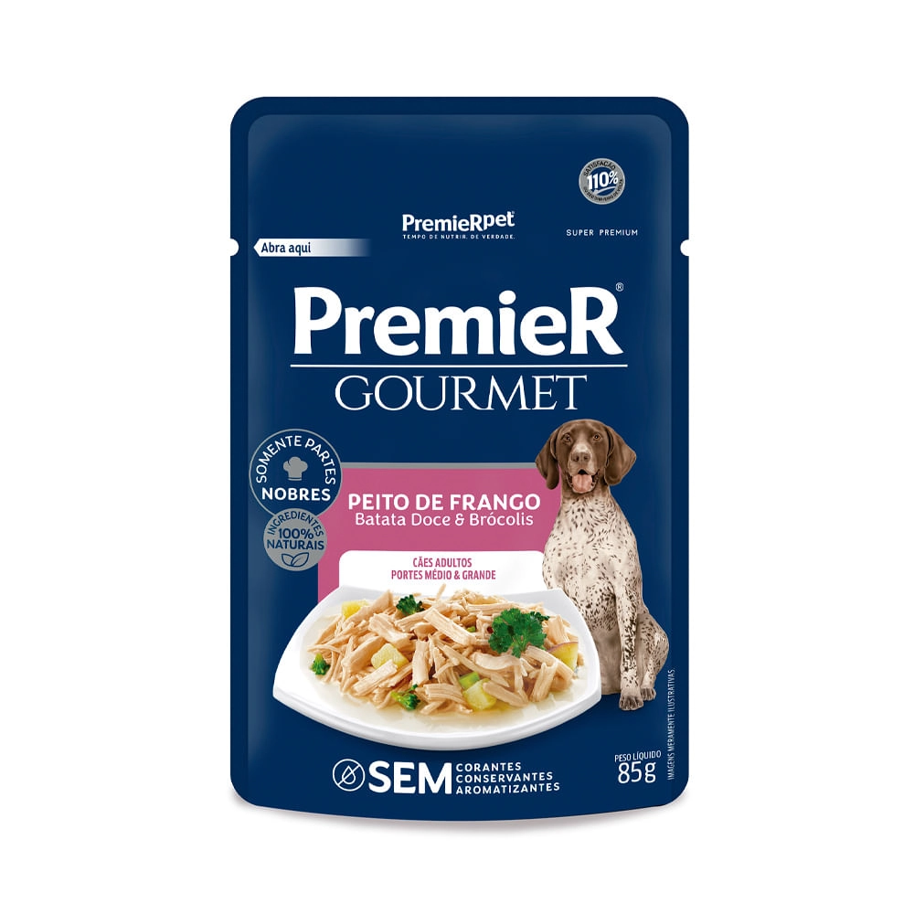 Premier Sache Gourmet Caes Adultos Frango 85