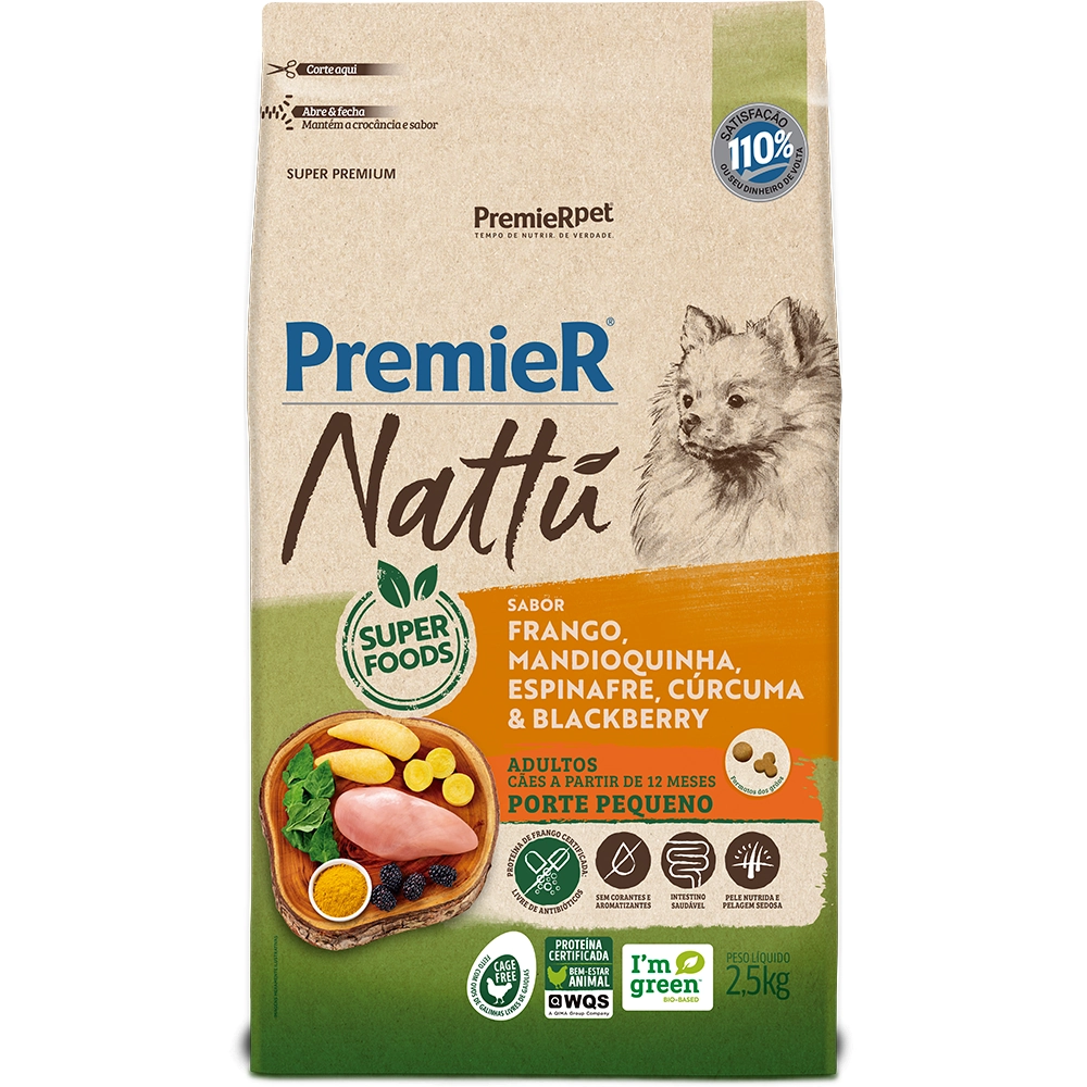 Premier Nattu Caes Adult Racas Peq Mandioquinha 2,5 Kg