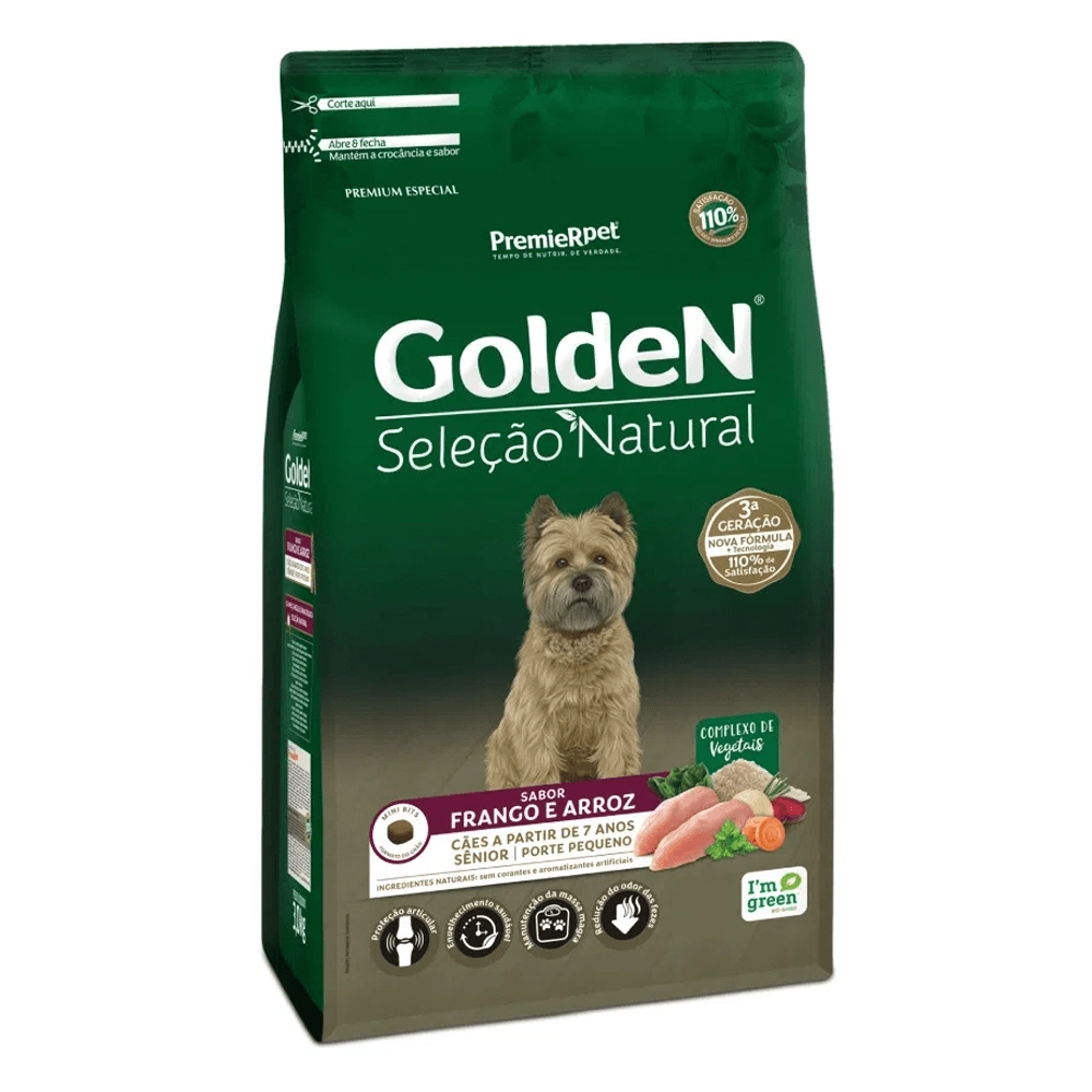 Racao Seca Golden Selecao Natural Caes Senior Port
