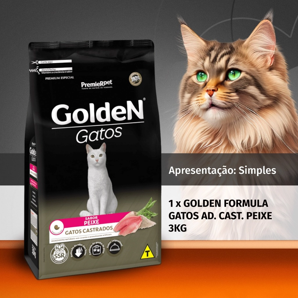 Golden Formula Gatos Ad. Castrado Peixe 3kg