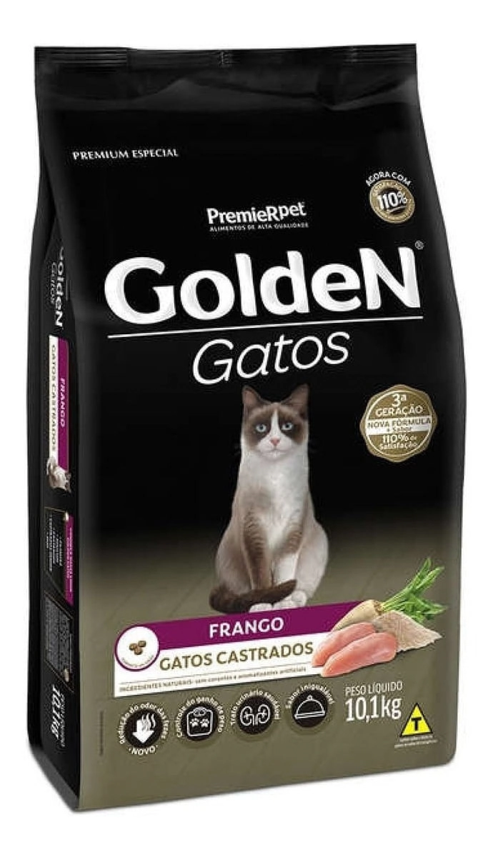 Golden Gato Castrado Frango 10kg 1kg Grátis