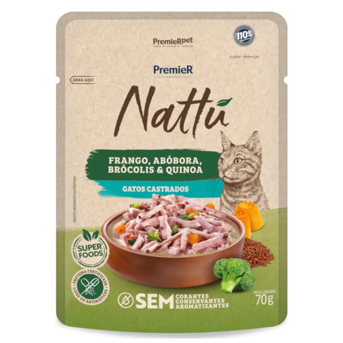 Sache Nattu Gato Cast Frango Abobora 70gr279157