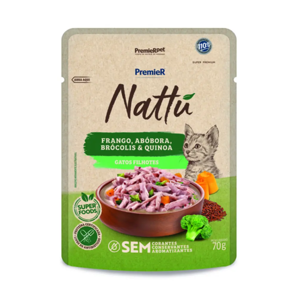 Sache Nattu Gato Filhote Frango Abobora 70gr279156