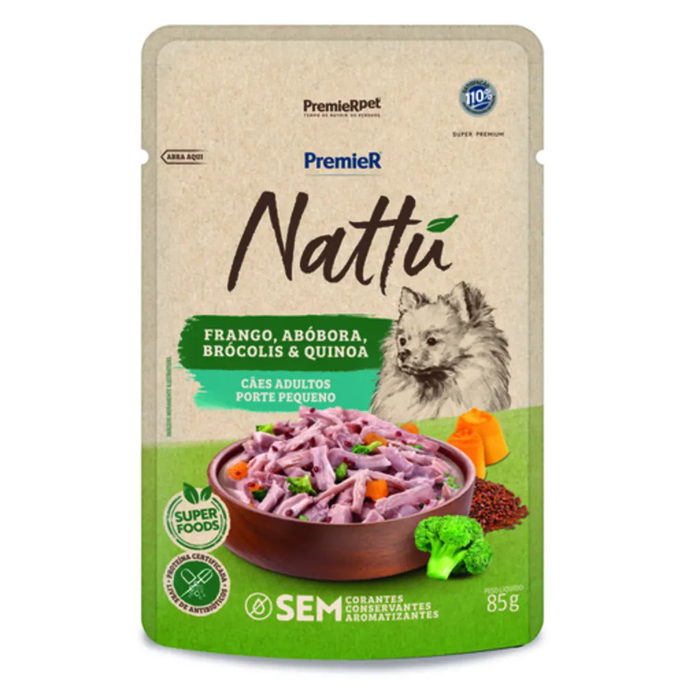 Sache Nattu Cao Adulto Porte Peq Frango Abobora 85gr279154