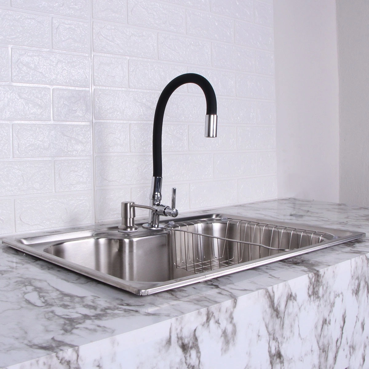 Kit Cuba Gourmet Cozinha Aço Inox 201 + Torneira + Acessórios