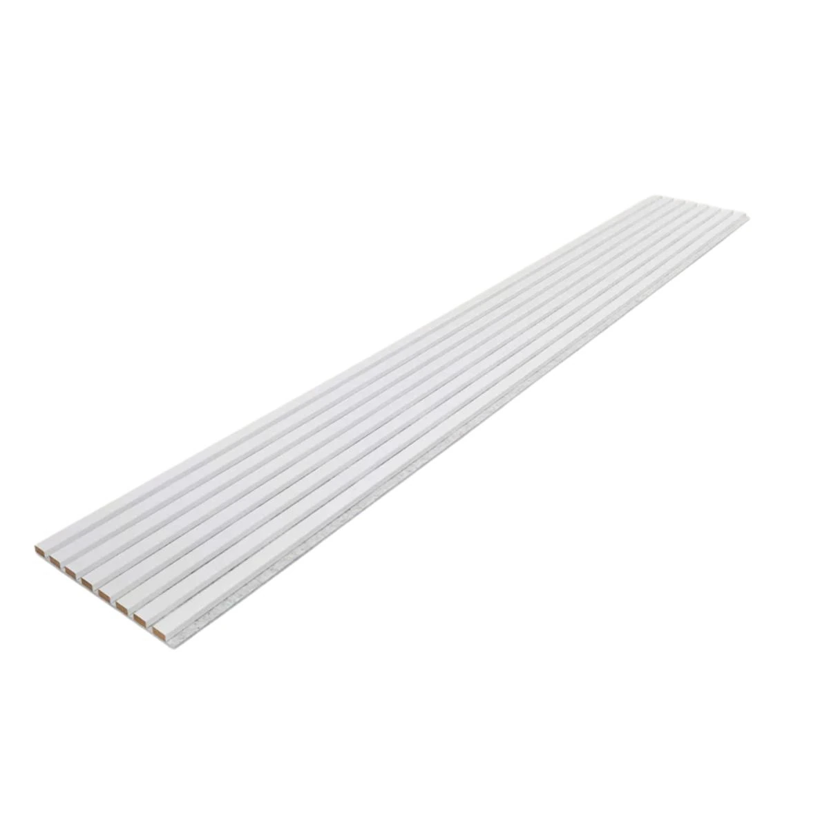 Painel Ripado Acústico Madeira Natural Branco 270x32cm - 270x32cm