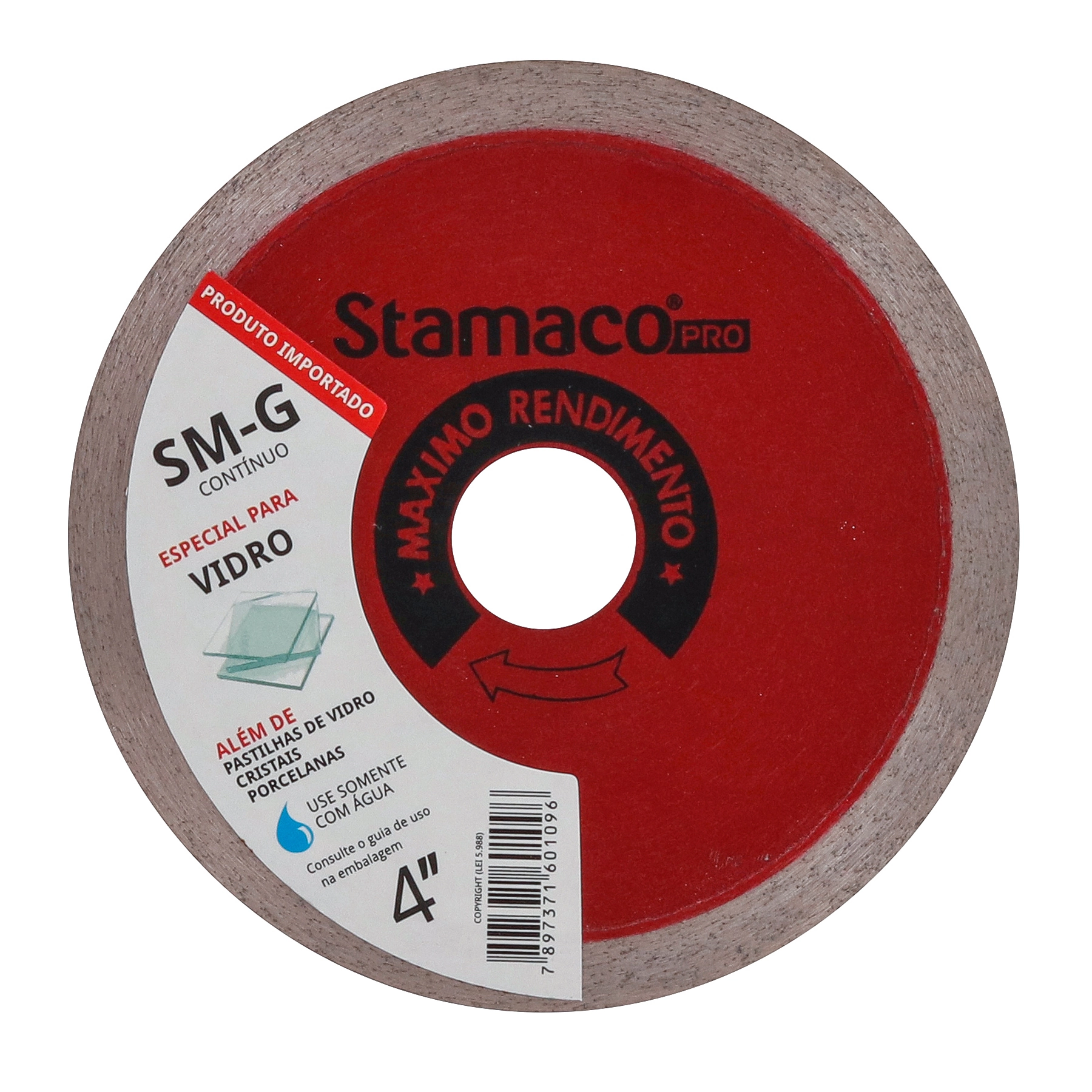 Disco de Corte Abrasivo para Vidro 4" 105mm 1 unidade Stamaco