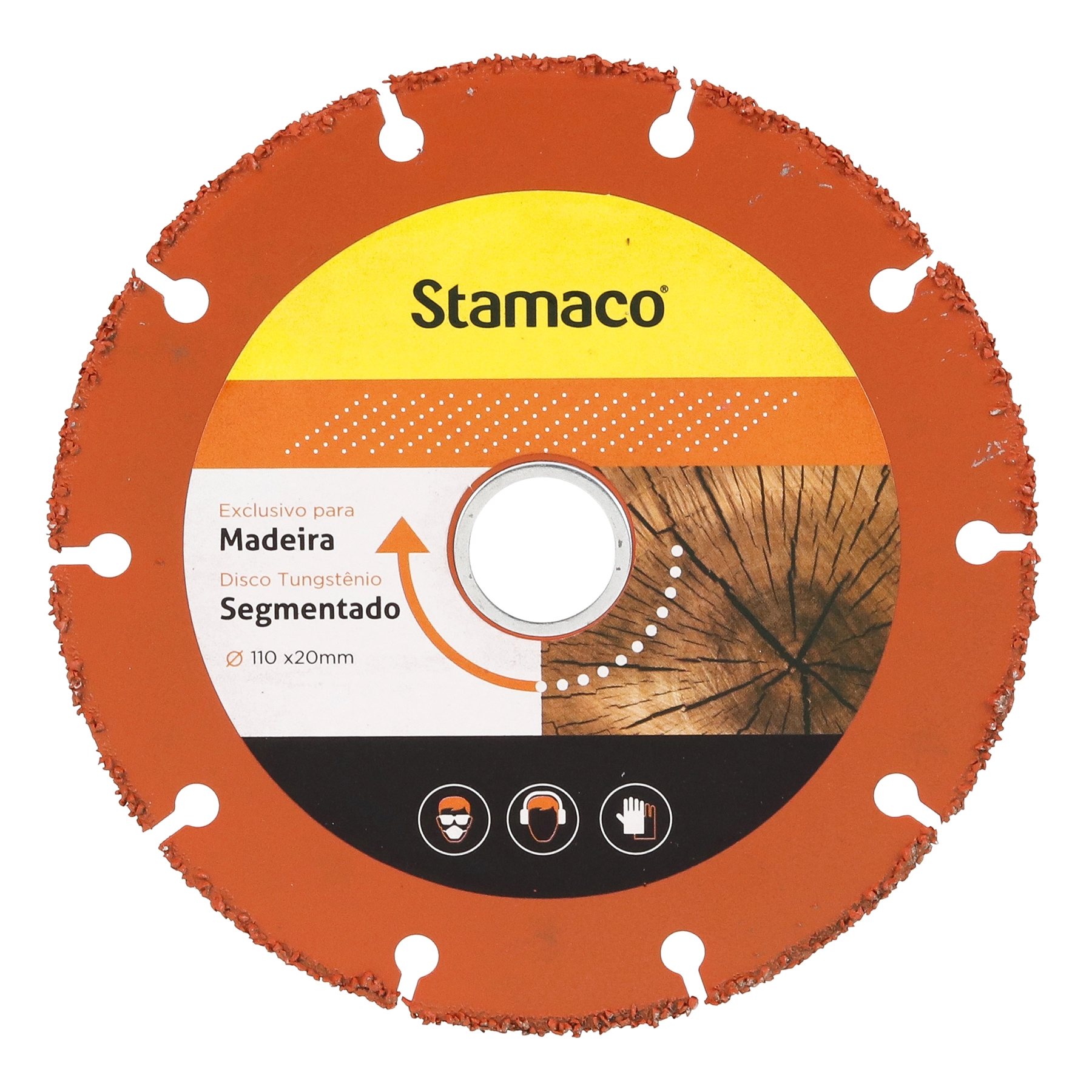 Disco de Corte Abrasivo para Madeira 4.3/8" 110mm 1 unidade Tungstênio Stamaco