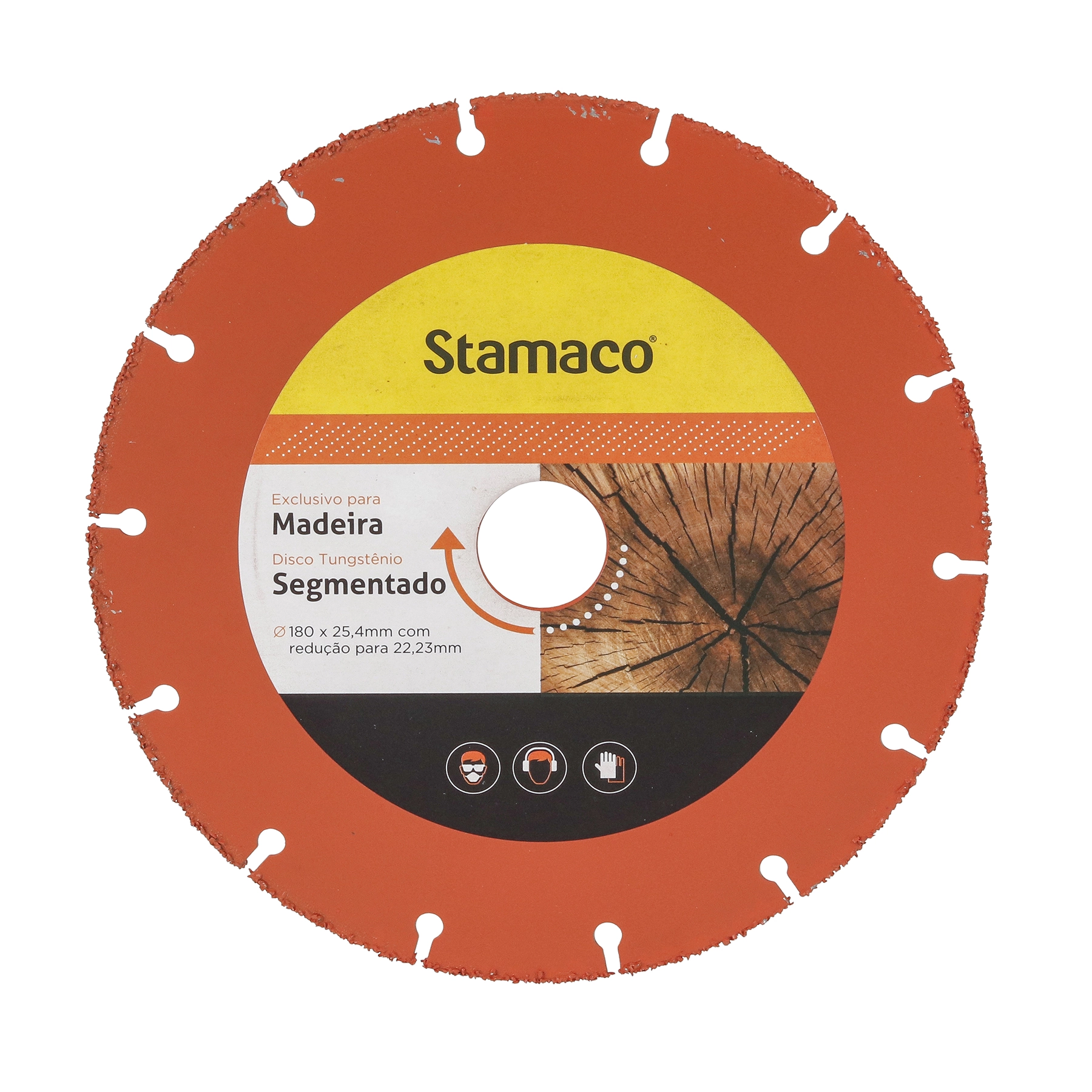 Disco de Corte Abrasivo para Madeira 7" 180mm 1 unidade Tungstênio Stamaco