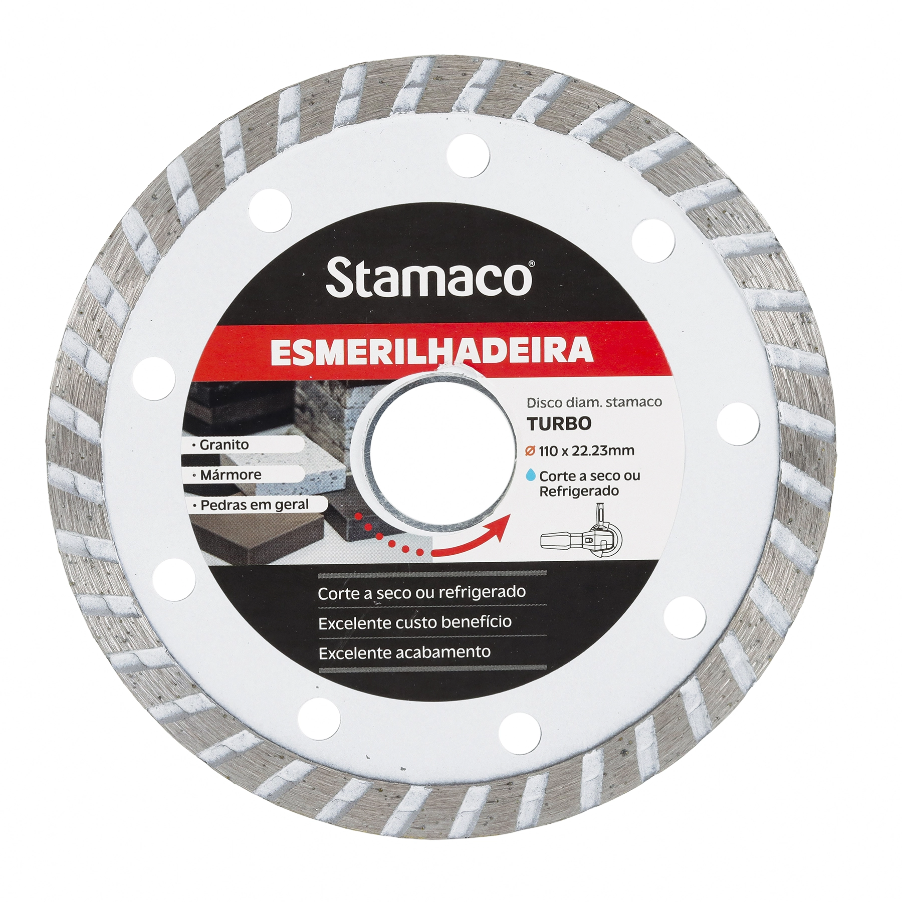 Disco de Corte Diamantado para Mármore 4.3/8" 110mm 1 unidade Stamaco