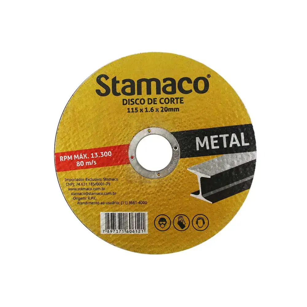 Disco De Corte Metal 115x 1.6x 20mm Stamaco 115mm
