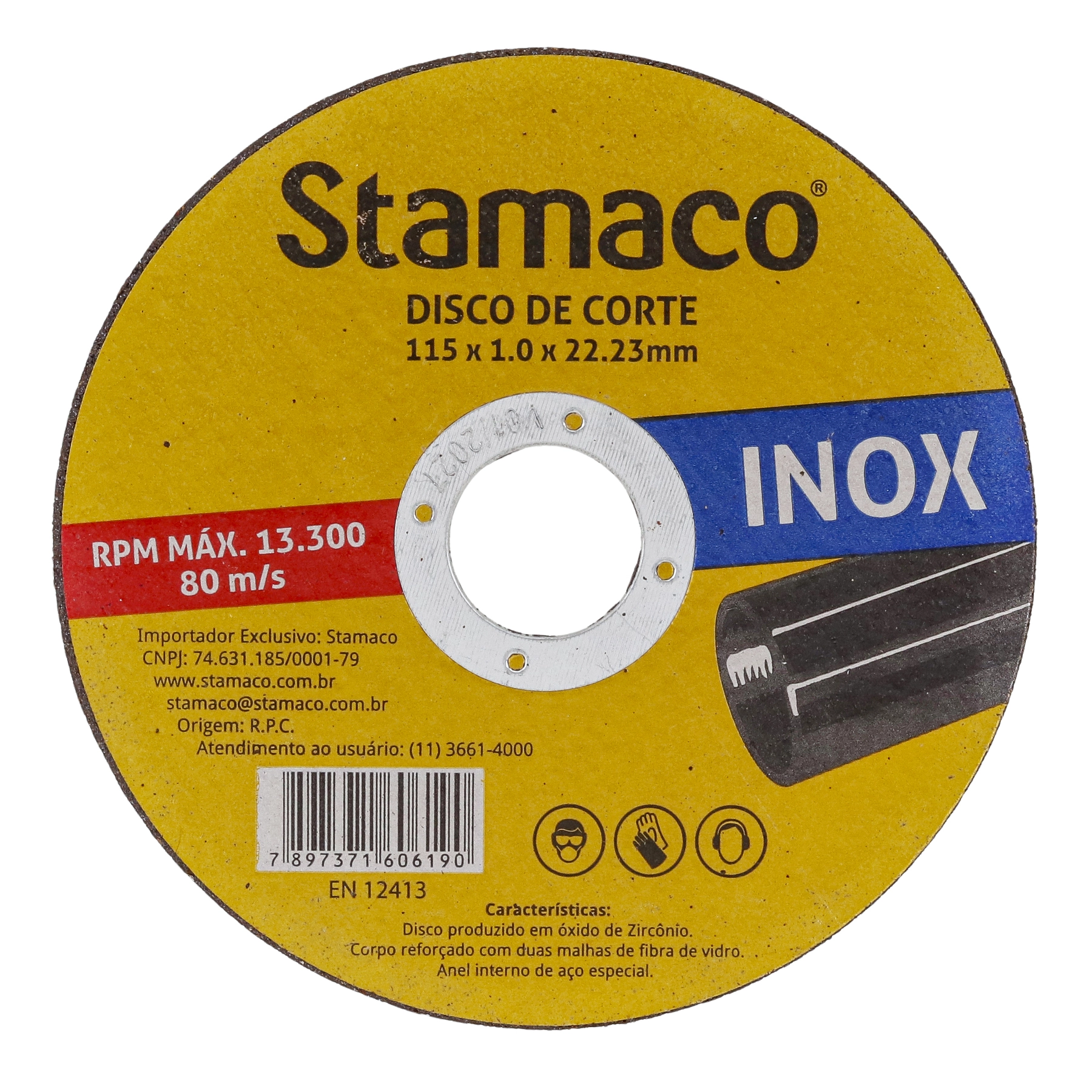 Disco de Corte Abrasivo para Metal 4.1/2" 115mm 1 unidade Abrasivo Stamaco