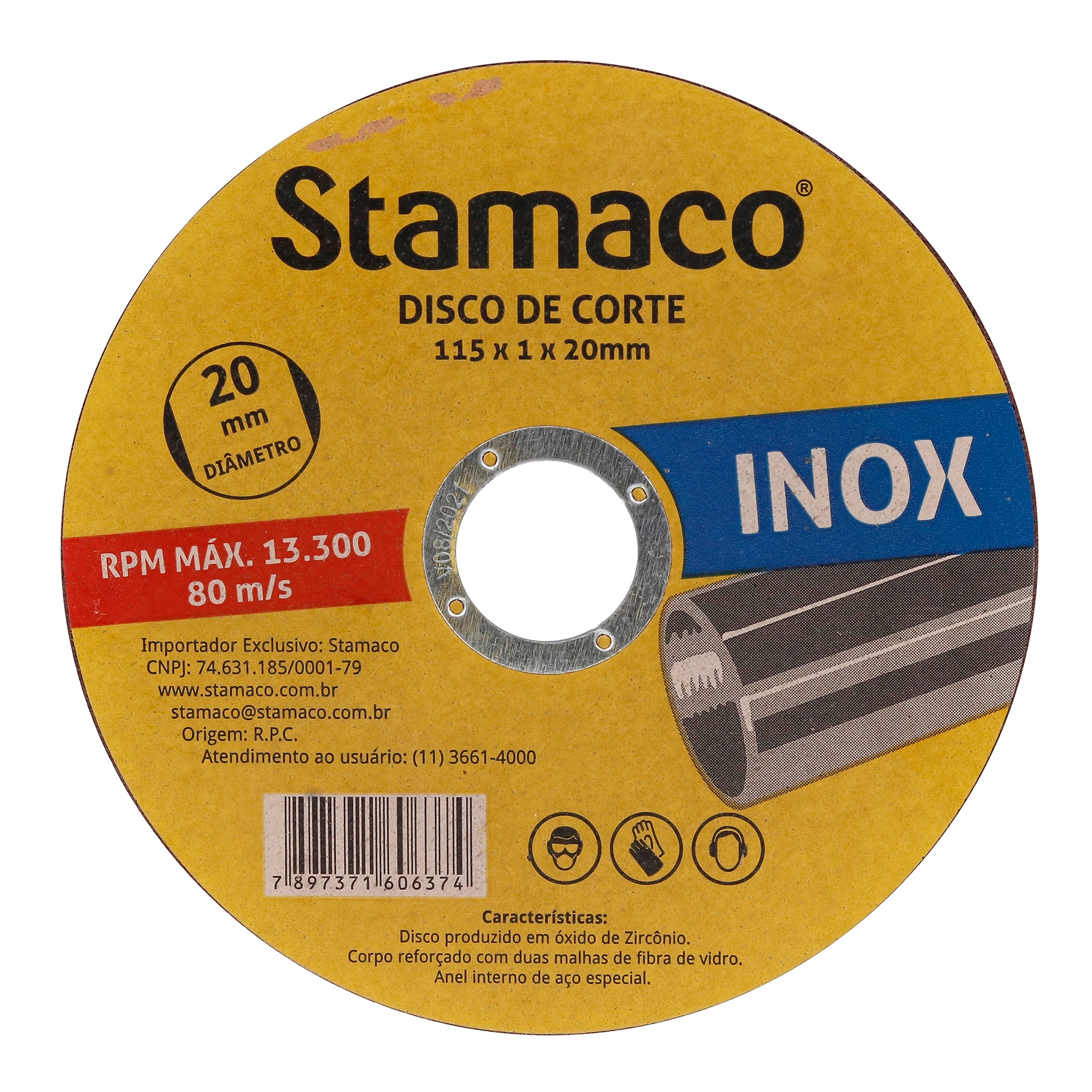 Disco de Corte Abrasivo para Metal 4.1/2" 115mm 1 unidade Stamaco