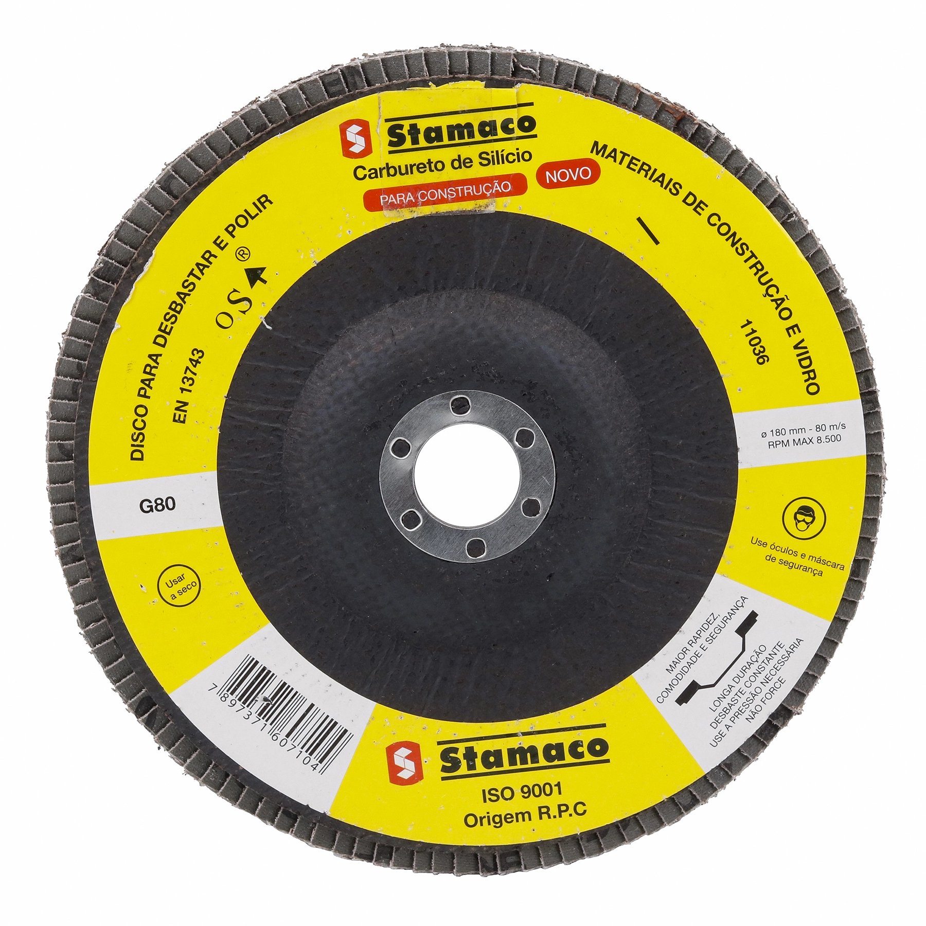 Disco Flap para Metal Grão 80 180mm 7" 1 unidade 7104 Stamaco