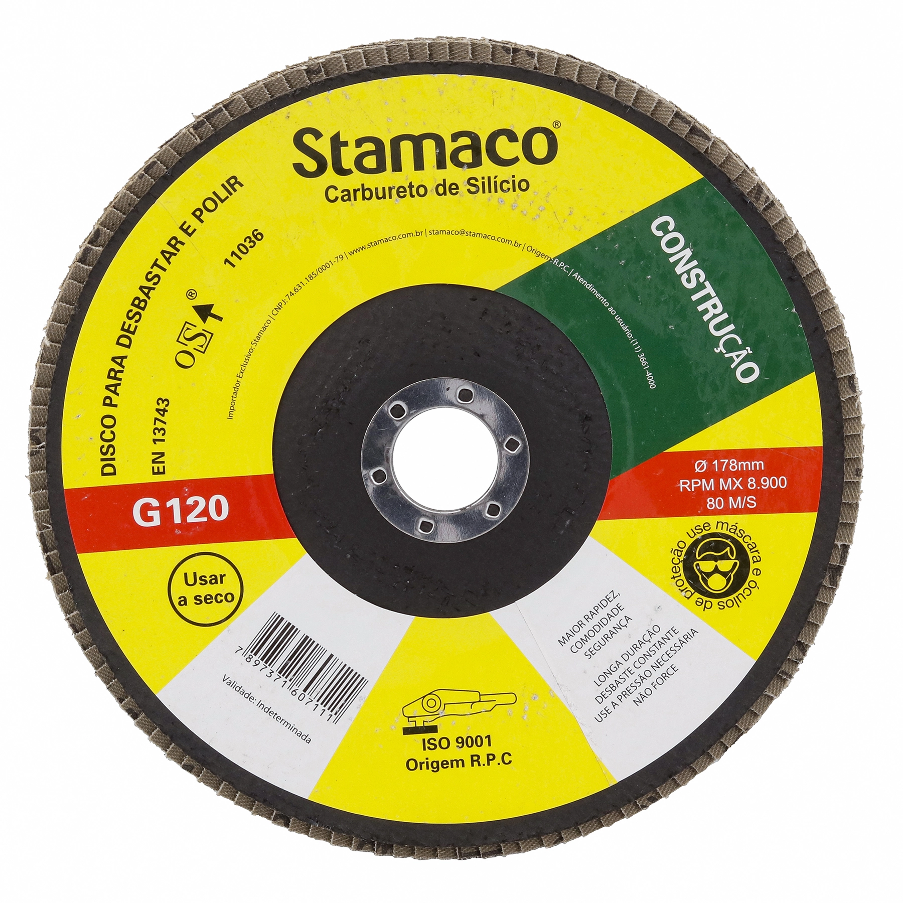 Disco Flap para Metal Grão 120 180mm 7" 1 unidade 7111 Stamaco