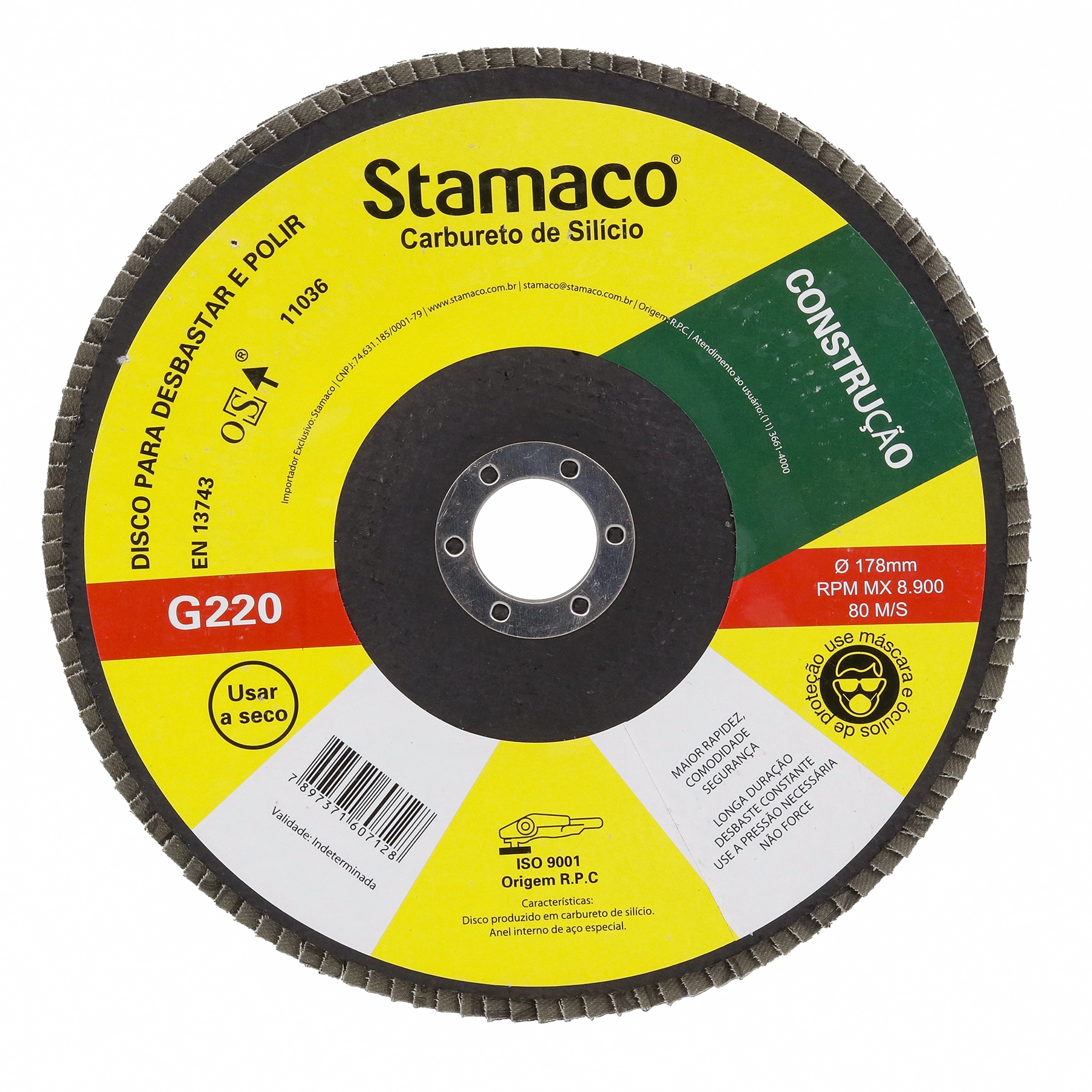 Disco Flap para Metal Grão 220 180mm 7" 1 unidade 7128 Stamaco