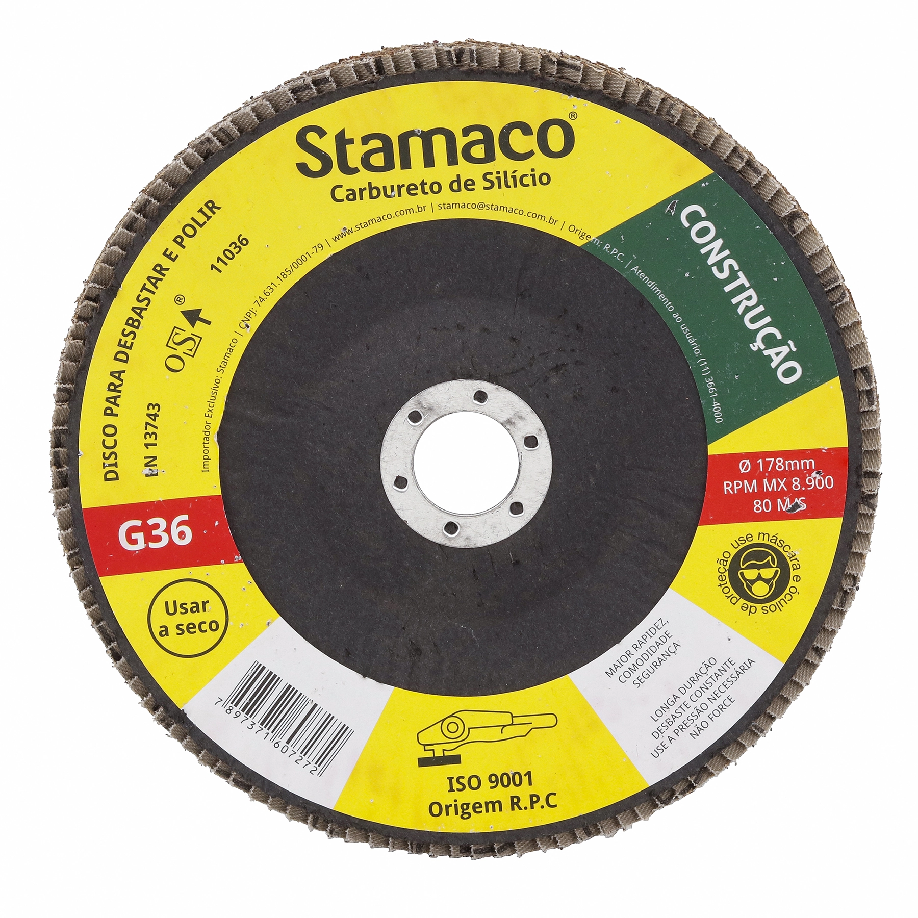 Disco Flap para Metal Grão 36 180mm 7" 1 unidade 7272 Stamaco