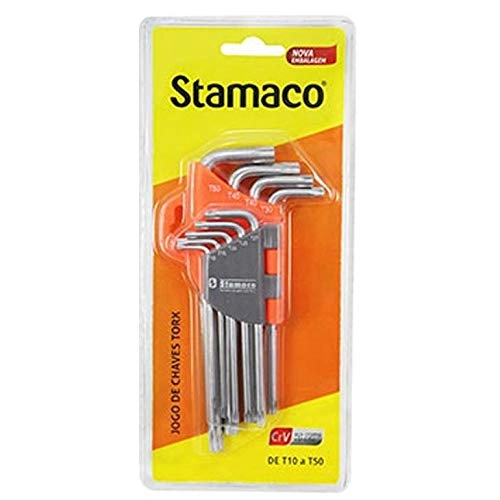 Jogo de Chaves Torx T10 a T50 com 9 Peças