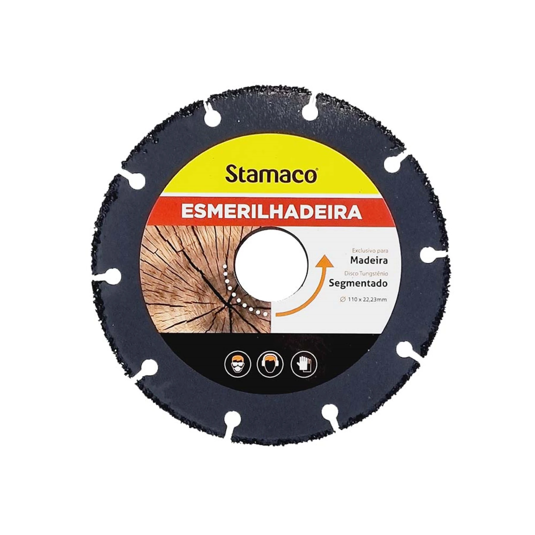 Disco de Corte Abrasivo para Madeira 4.3/8" 110mm 1 unidade Stamaco