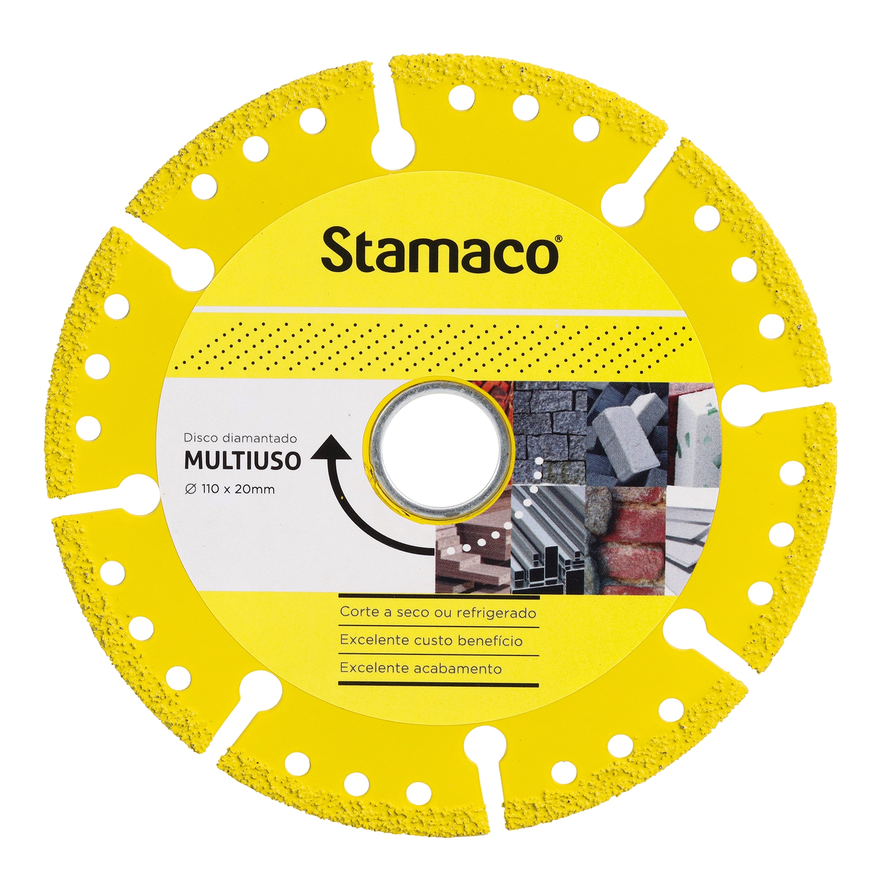 Disco de Corte Diamantado para Porcelanato e Cerâmica 4.3/8" 110mm 1 unidade Stamaco