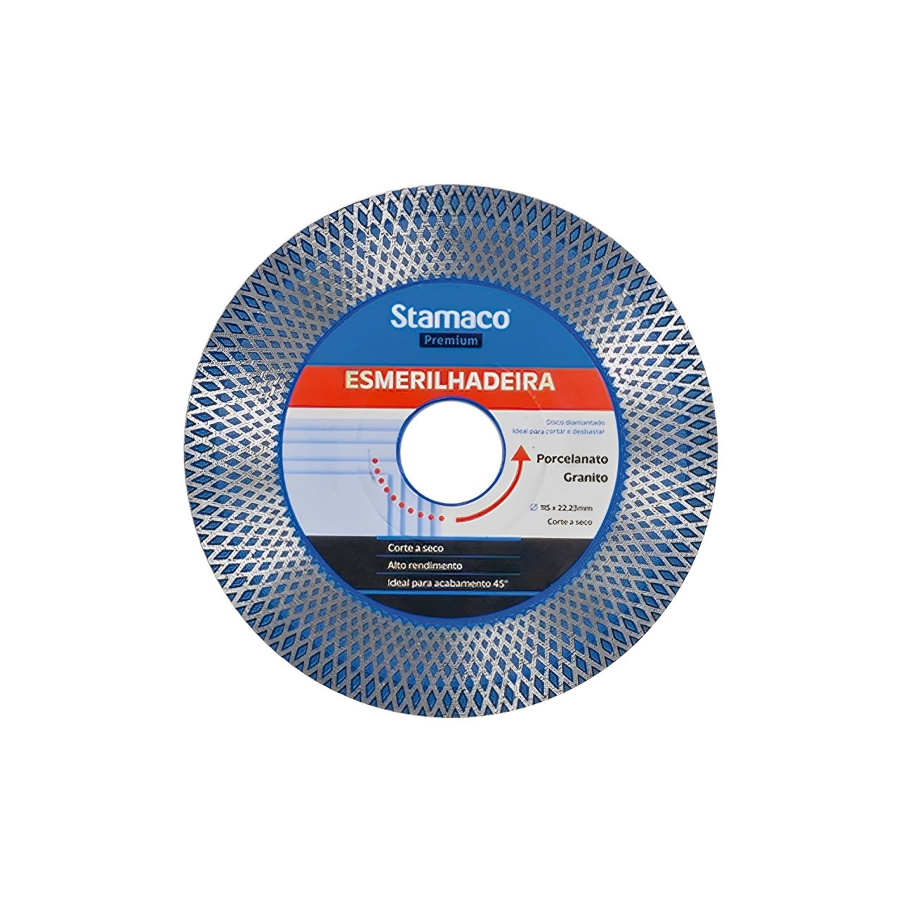 Disco de Corte Diamantado para Porcelanato e Cerâmica 4.1/2" 115mm 1 unidade Stamaco