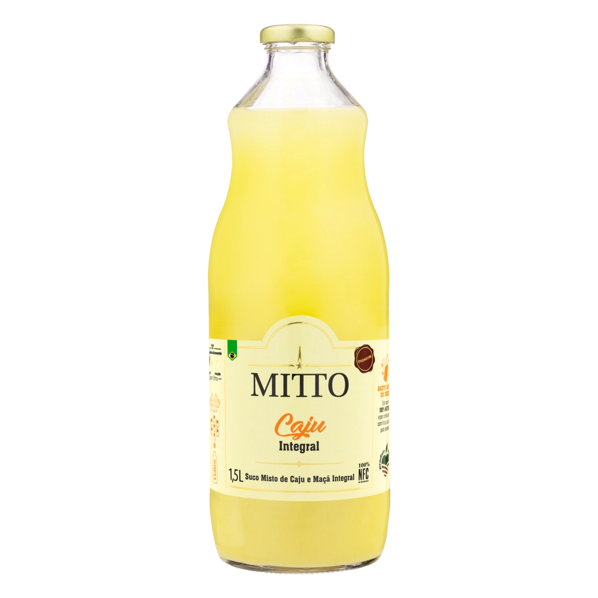 Suco Integral Caju Mitto Premium Garrafa 1,5l