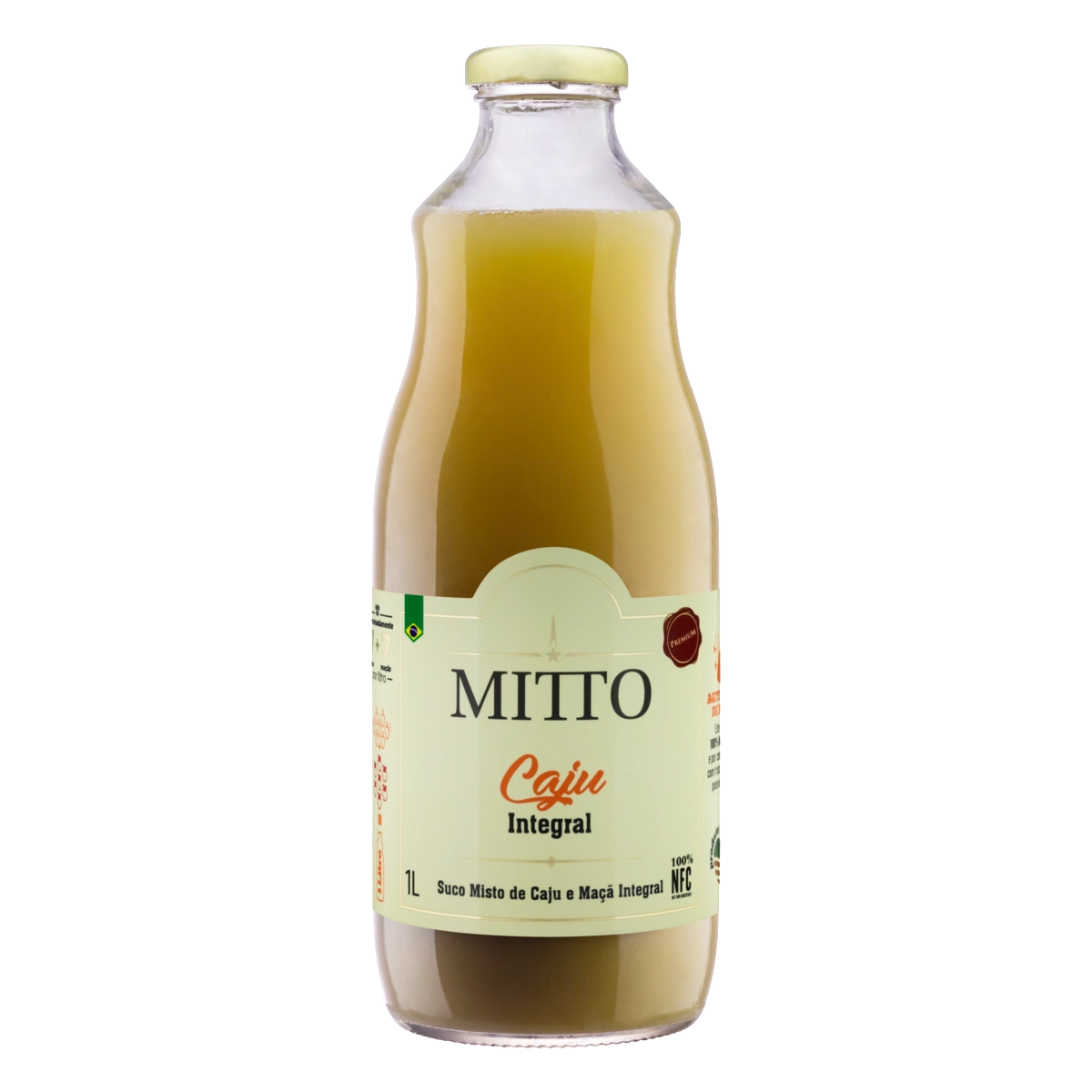 Suco Integral Caju Mitto Premium Garrafa 1l