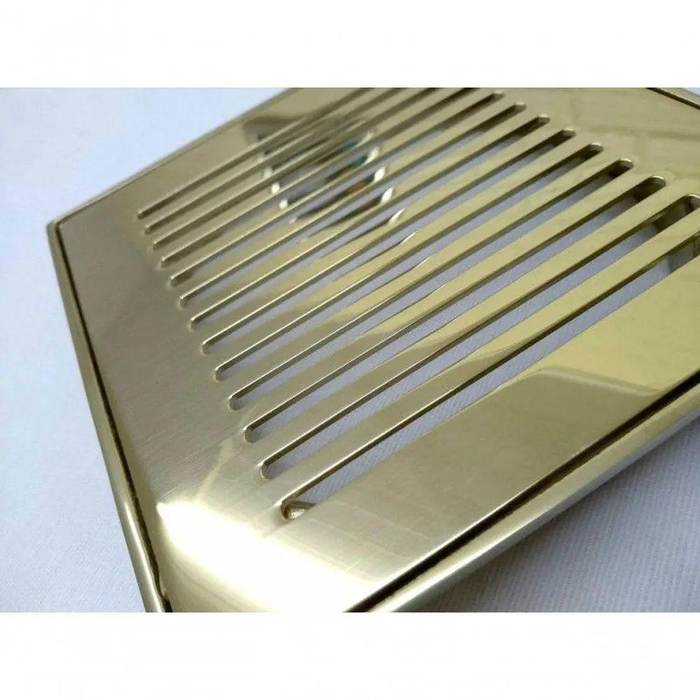 Ralo Dourado Grelha Gold C/ Caixilho 15x15