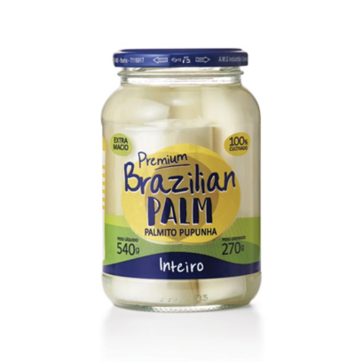 Palmito Pupunha Inteiro Premium BRAZILIAN PALM 540g