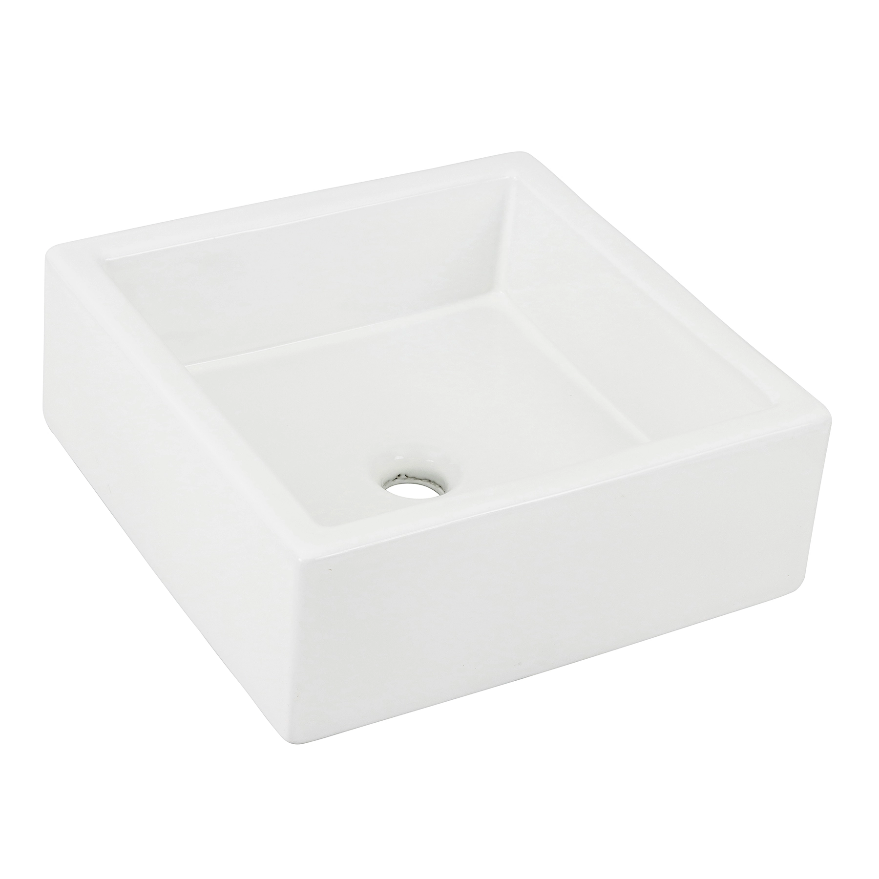Cuba para Banheiro de Apoio Louça Quadrada Branca 40x40cm CA - 163 Agnest