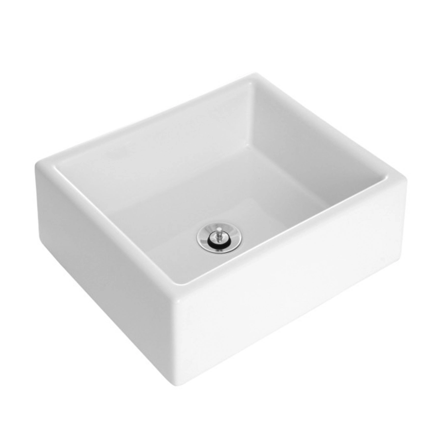 Cuba para Banheiro de Apoio Louça Retangular Branca 35x30,5cm CA - 164 Agnest