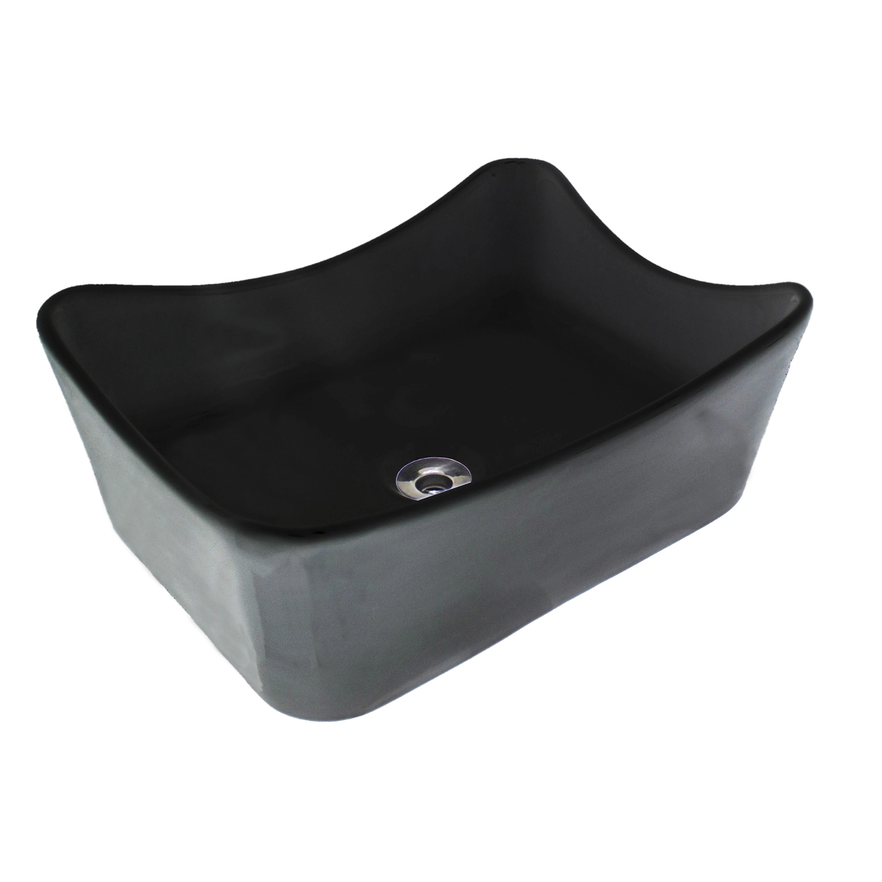 Cuba para Banheiro de Apoio Louça Retangular Preta 45x35cm CA - 185 #05 Agnest