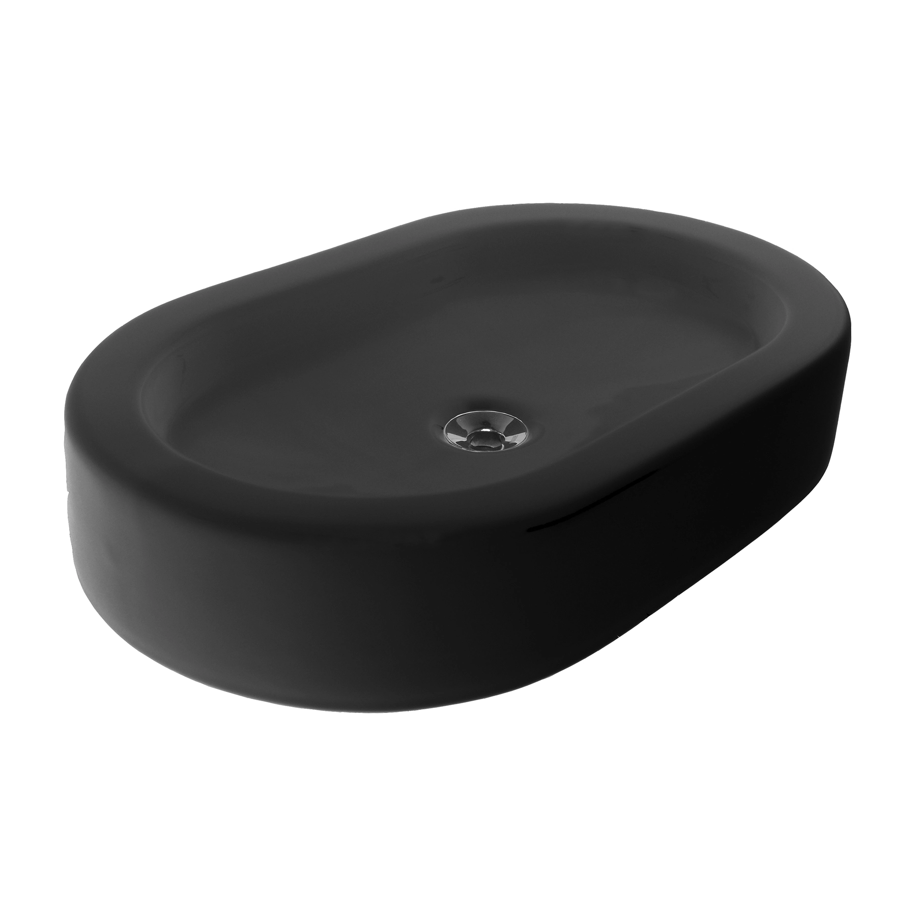 Cuba para Banheiro de Apoio Louça Oval Preta 57x37,5cm CA - 183 #05 Agnest