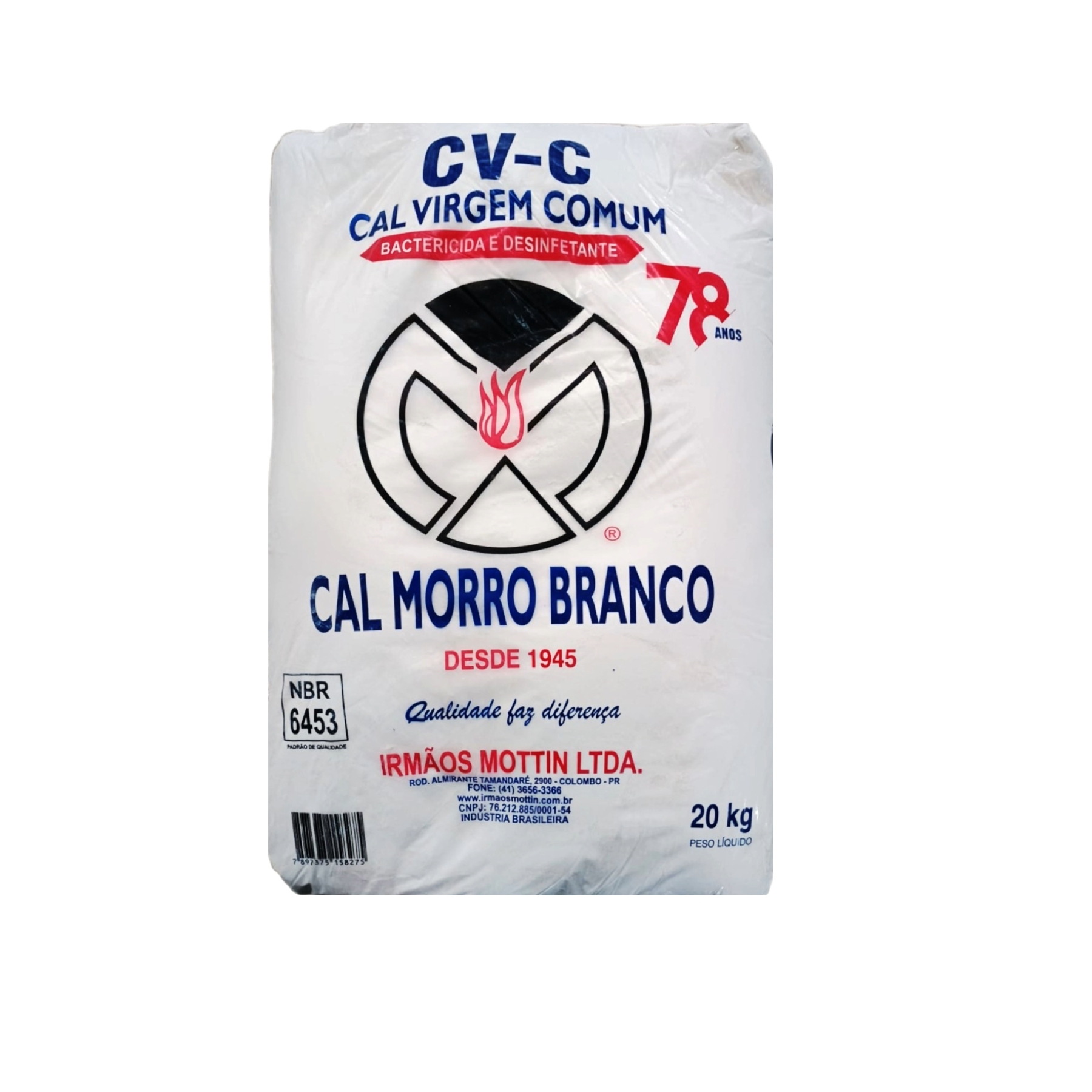 Cal Virgem para Construção Civíl 20kg Morro Branco