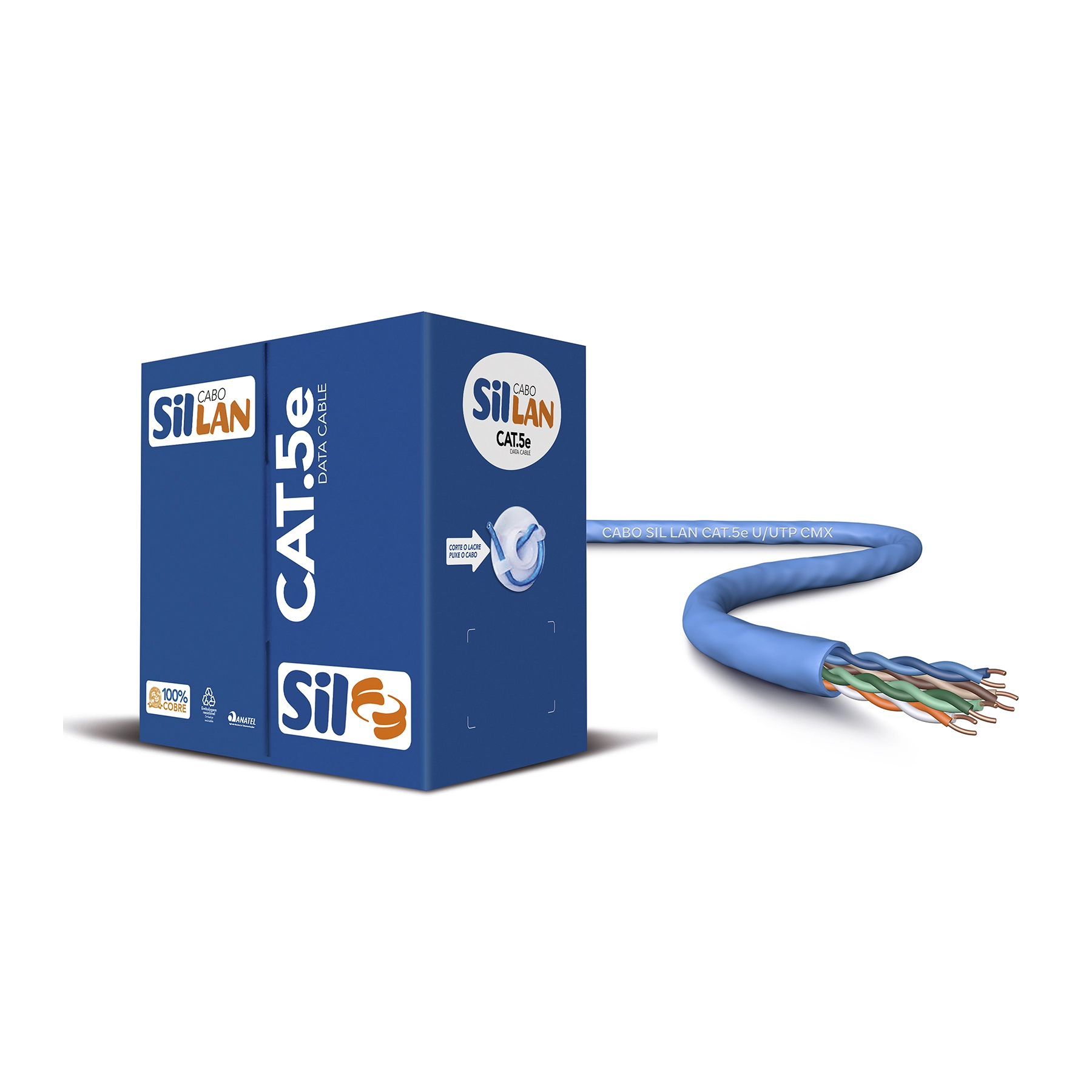 Cabo Rede Cat5e Cmx Sil Azul .