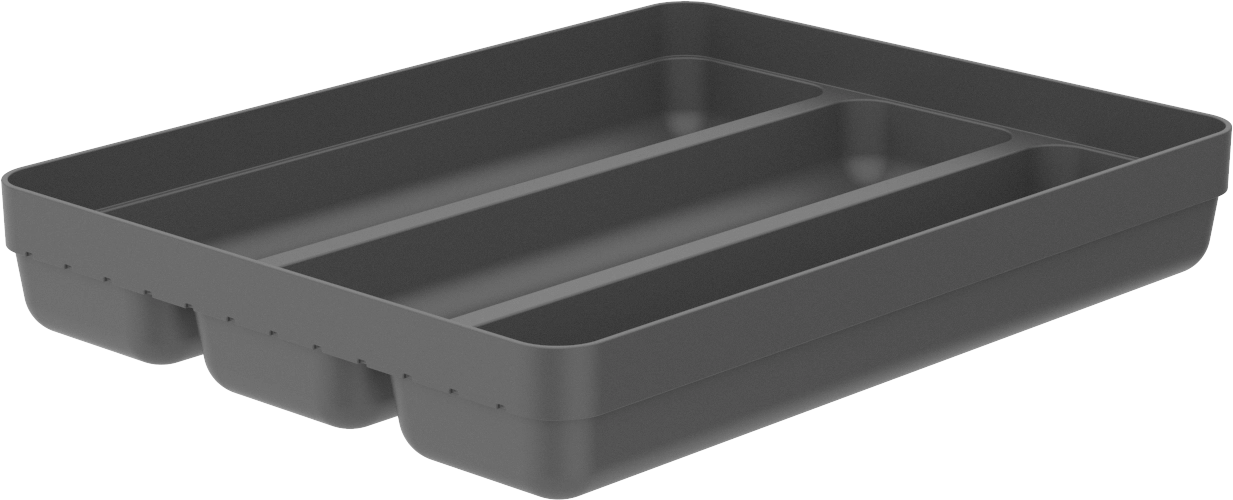 Organizador Suporte Multiuso De Gavetas Logic Para Talheres Chumbo