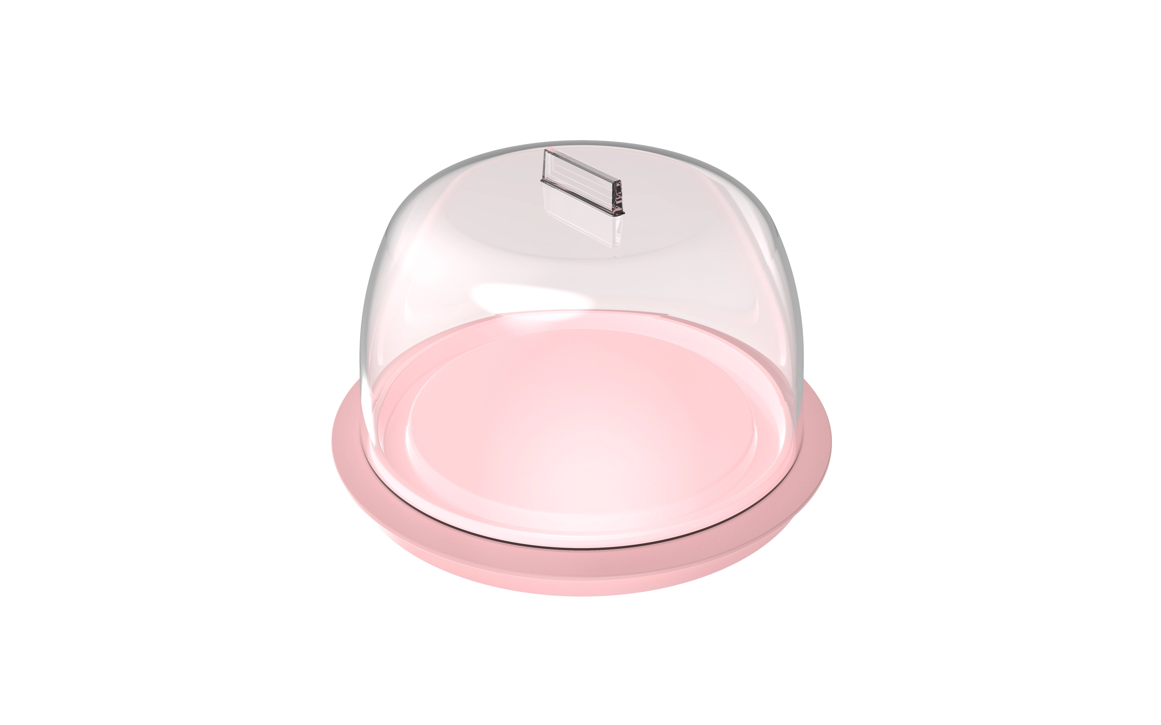 Queijeira Porta Queijo Com Tampa Cúpula Suporte De Frios Rosa Quartzo
