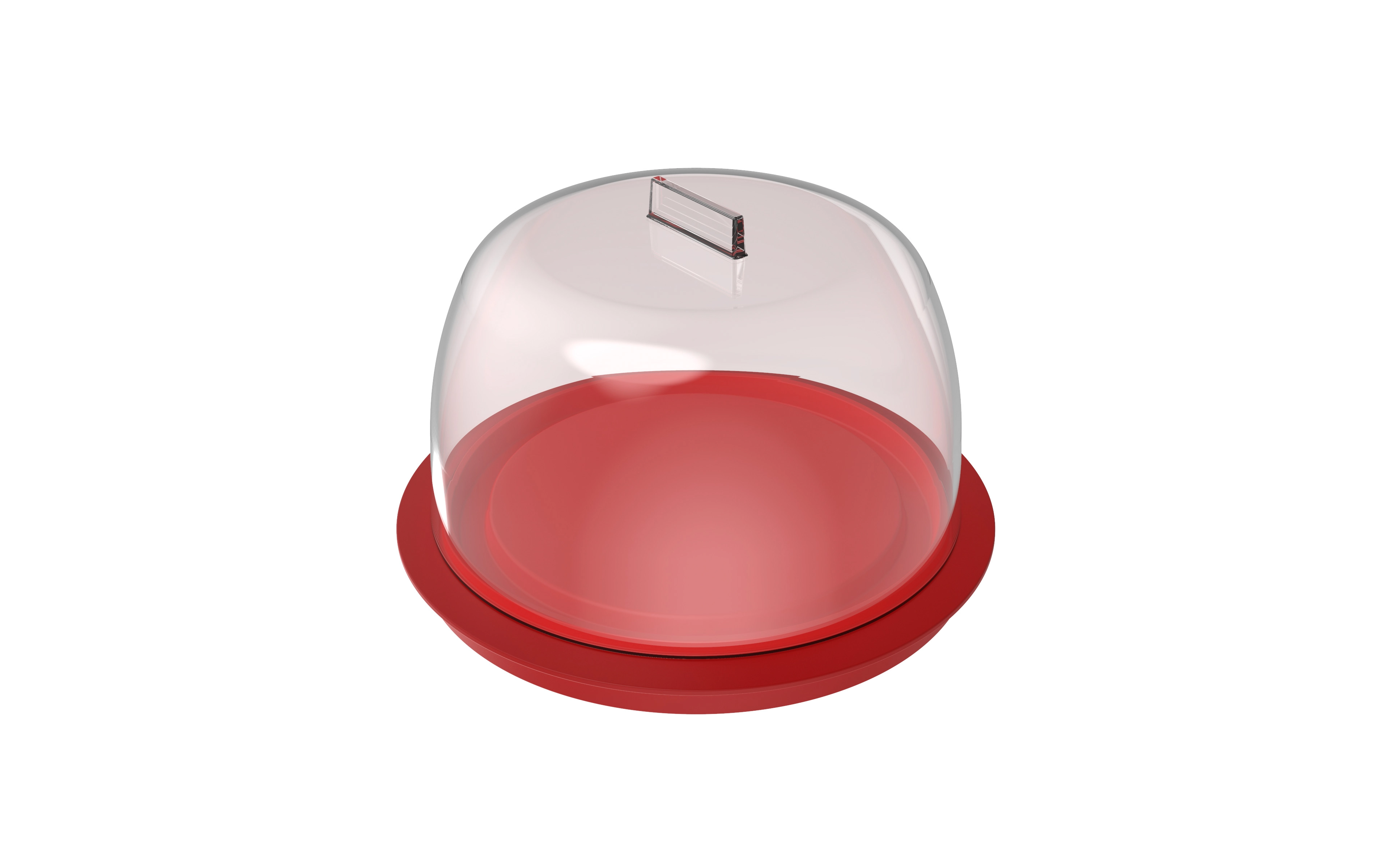 Queijeira Porta Queijo Com Tampa Cúpula Suporte De Frios Vermelho