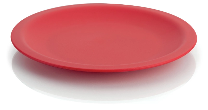 Prato Pequeno Lanche Redondo Sobremesa Rígido Refeição Festa Vermelho