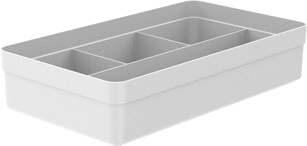 Organizador de Gavetas Ou Logic 4 Divisórias Porta Objetos Branco
