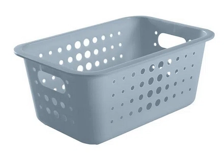 Caixa Organizadora Plástico 5l Casa Organize Cesto Closet Azul Glacial