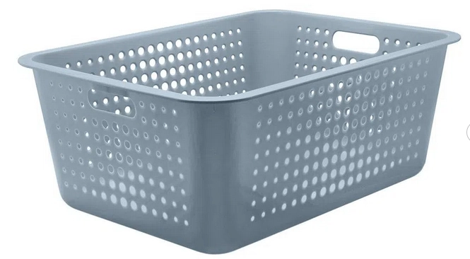 Caixa Organizadora Maxi Grande Organize Cesto Plástico 40l Azul Glacial