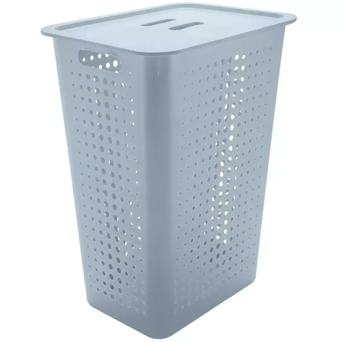 Cesto Para Roupas Organizador Lavanderia 47 Litros Plástico Azul Glacial