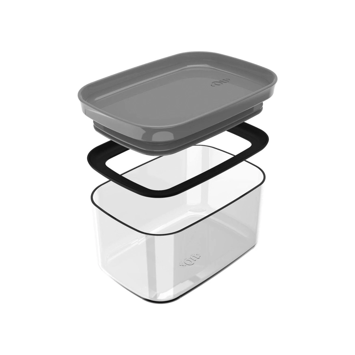Pote Hermético Pequeno Retangular com Tampa 650ml Porta Mantimentos Cozinha Chumbo