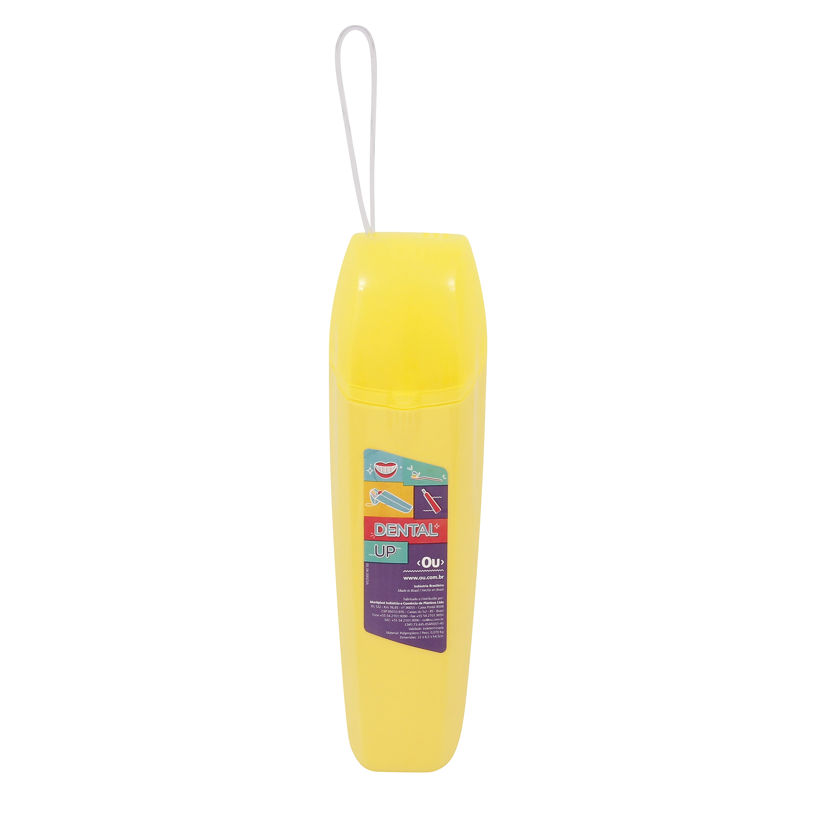 Estojo Porta Escovas De Dente Creme Dental Portátil Mala Amarelo