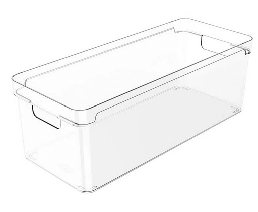 Organizador Empilhável Caixa Organizadora Closet 37x15x13cm Clear Natural