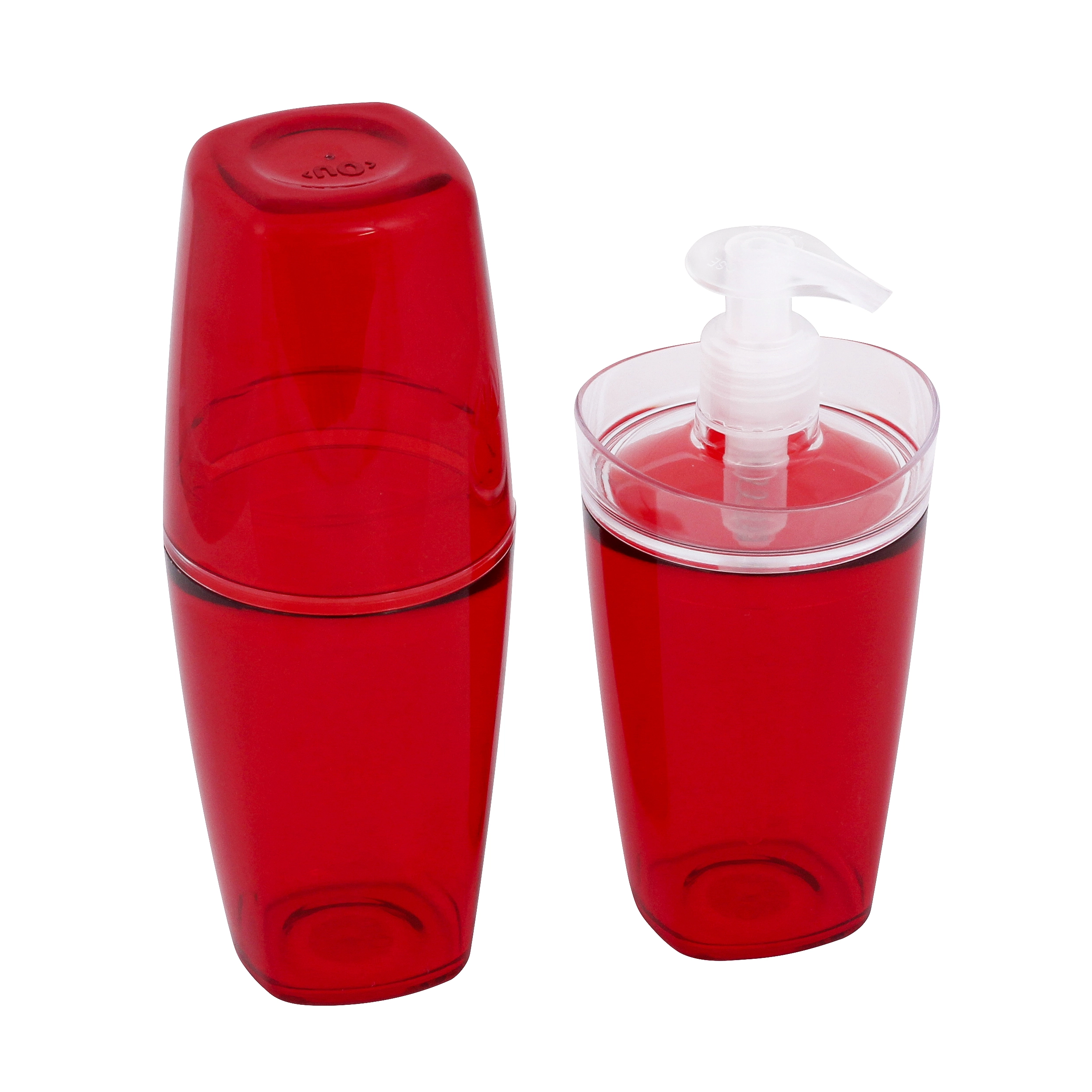 Conjunto Banheiro 2 Peças Saboneteira E Porta Escovas Pia Vermelho